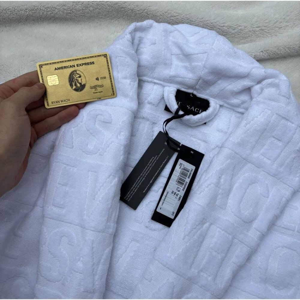 Versace White / Gold Baroque Embossed Robe - Picture 2 of 3